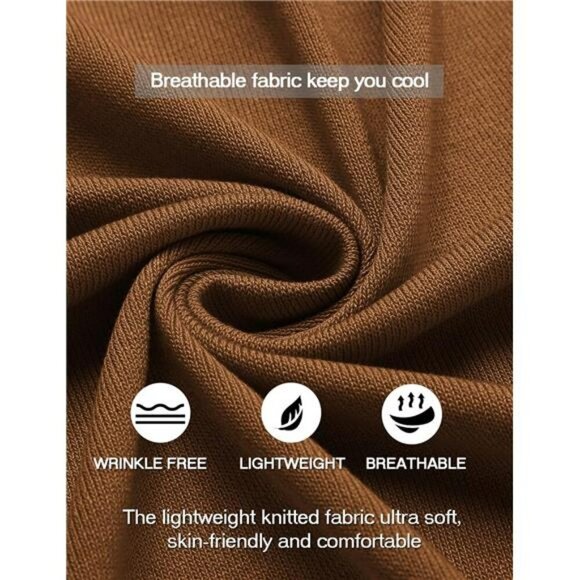 Mens Knit Button Down Shirt Short Sleeve Polo Casual Slim Fit Beach Top - Picture 4 of 7